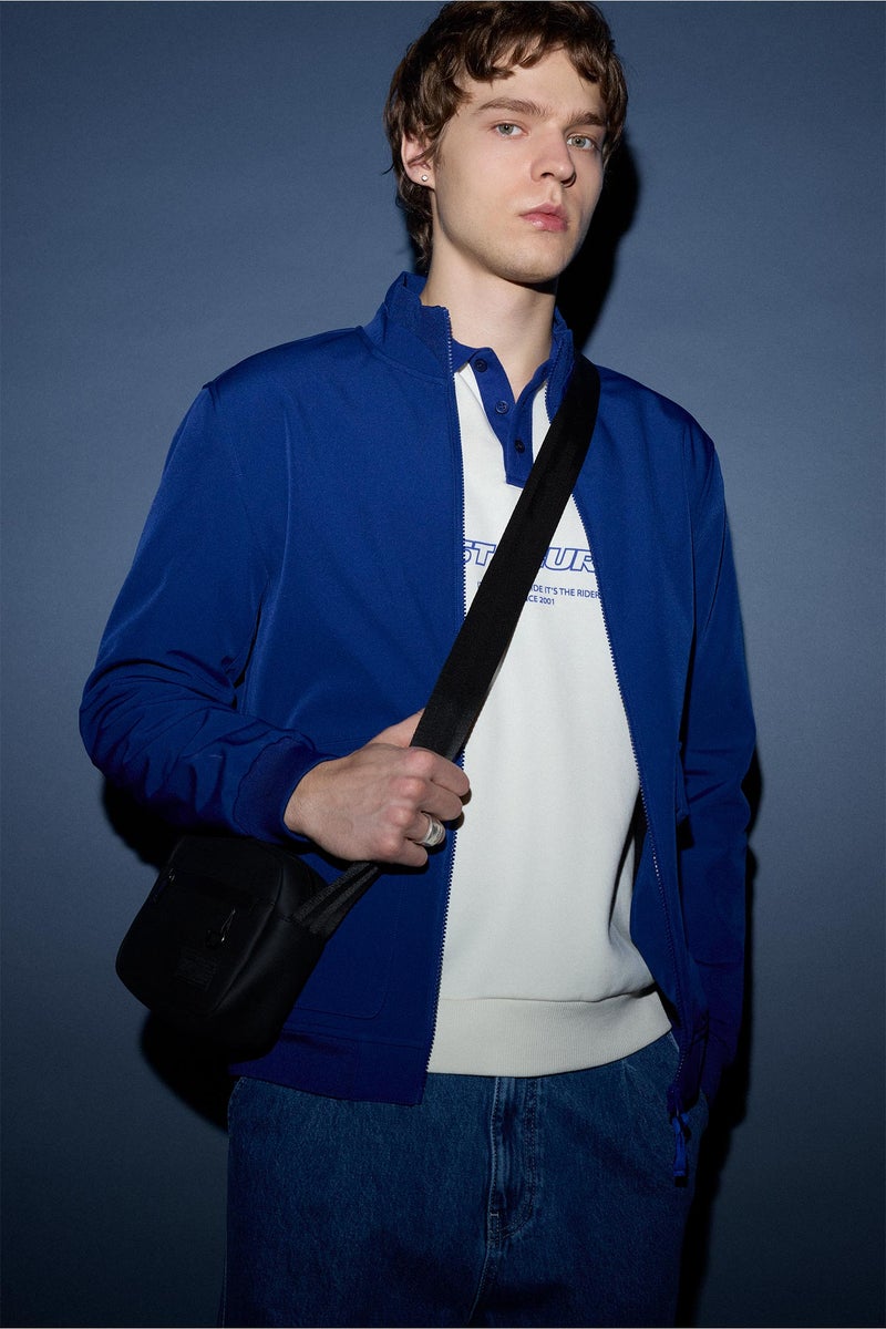 DeFacto Blue Man Regular Fit College Collar Jacket Casual - Image 1